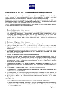 General Terms of Use and Licence Conditions ZEISS Digital Services öğesinin ön izleme görüntüsü