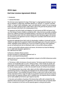ZEISS Apps End User License Agreement (EULA) öğesinin ön izleme görüntüsü