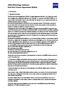 ZEISS Metrology Software End User License Agreement (EULA) öğesinin ön izleme görüntüsü