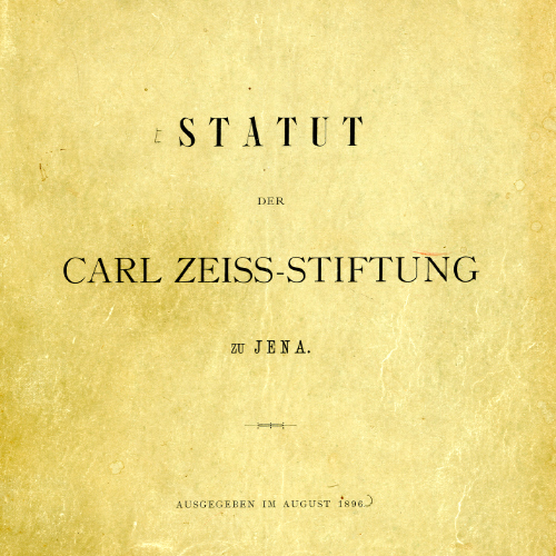 Carl Zeiss vakfının heykelinin görüntüsü. 