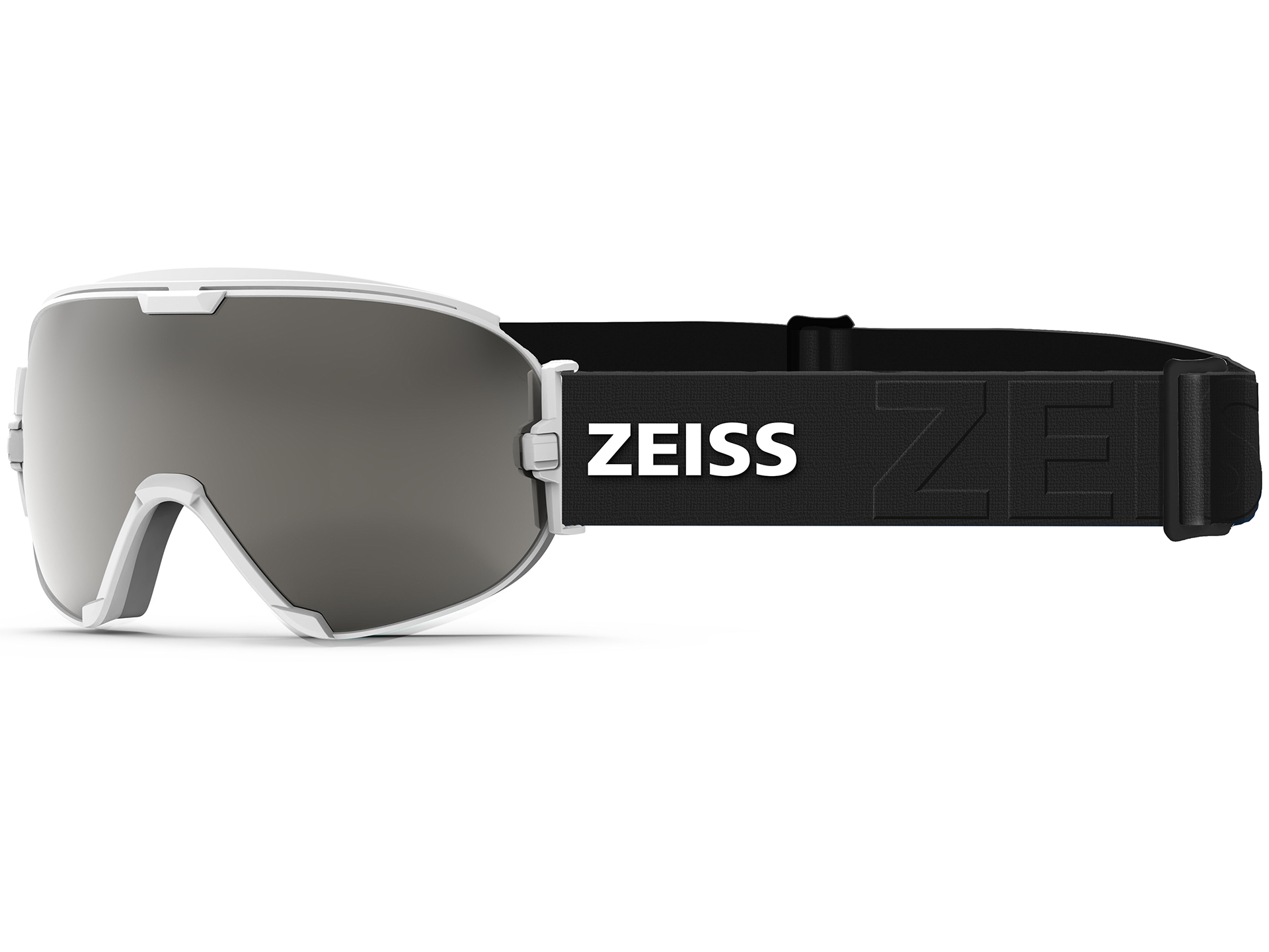 Koyu gri vizörlü ve siyah kayışlı ZEISS kar gözlüğü